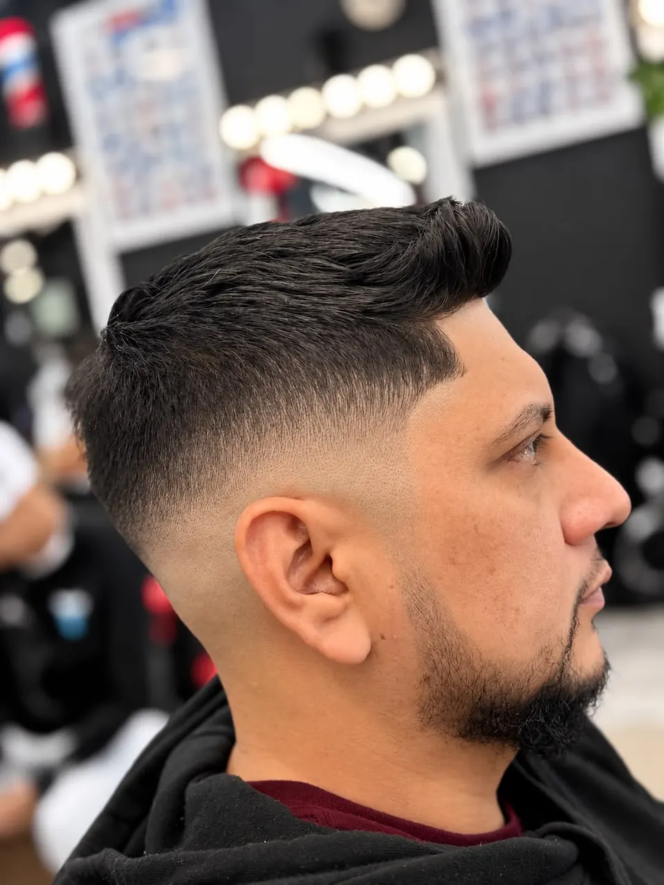 Fade with a beard, done at Cibao